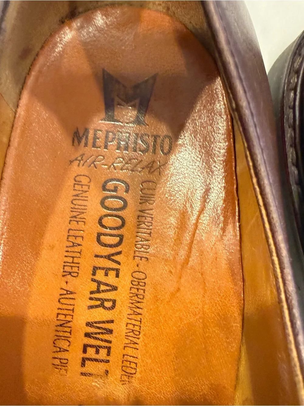 Mephisto Men's Melchior Captoe Oxford Brown Leather Goodyear Welt Sz 10 EUC